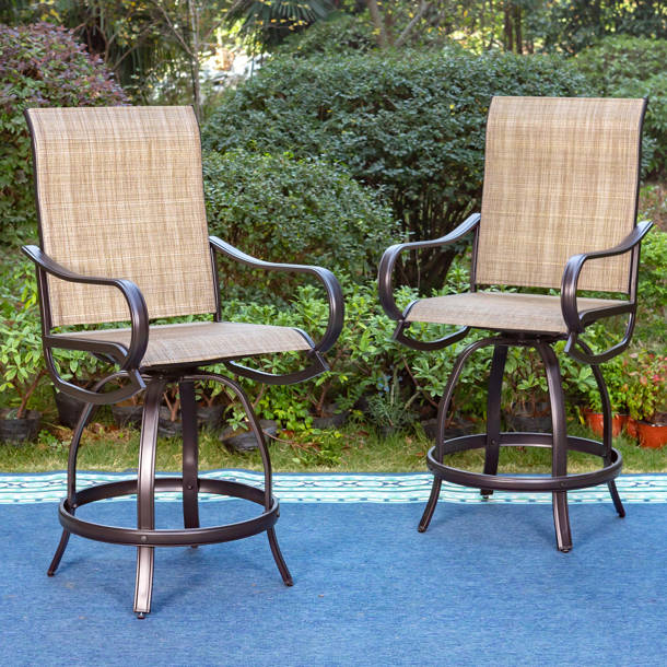 Lark Manor Alyne 27" Patio Bar Stools & Reviews Wayfair